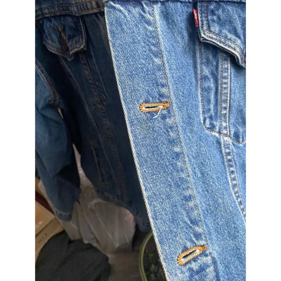 Vintage Levi's Made in USA Denim Trucker Blue Jean Jacket XXL Oversized Heritage